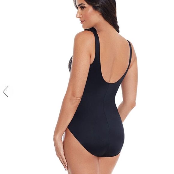 MIRACLESUIT DALI LEOPARD IT'S A WRAP UNDERWIRE ONE PIECE SWIMSUIT Sz 12 - Picture 6 of 11